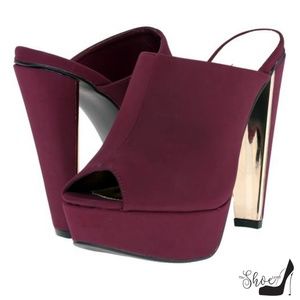 The Shoe Loft Shoes - Darcy Faux Suede Burgundy Mules The Shoe Loft Shoes - Darcy Faux Suede Burgundy Mules